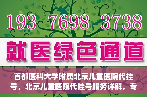 首都医科大学附属北京儿童医院代挂号，北京儿童医院代挂号服务详解，专业医疗与便捷服务的结合
