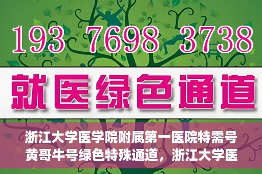 浙江大学医学院附属第一医院特需号黄哥牛号绿色特殊通道，浙江大学医学院附属第一医院特需号黄哥牛号绿色就医通道揭秘